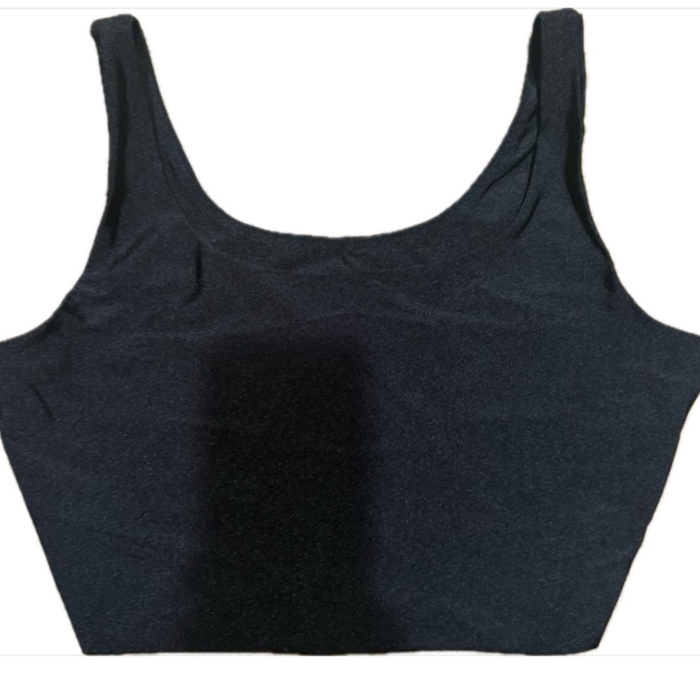 Revamped Shimmering Black Tank Top cropped size M contour cami